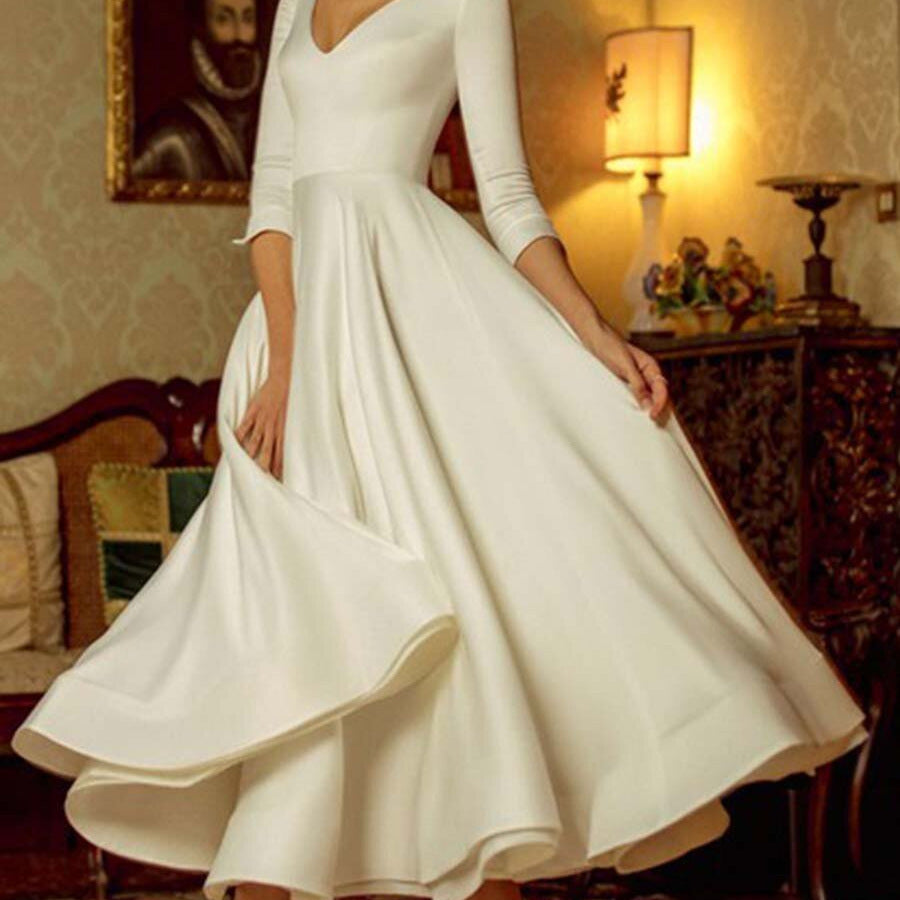 Women's Sexy V-neck Large Swing Fashion Elegant Dress