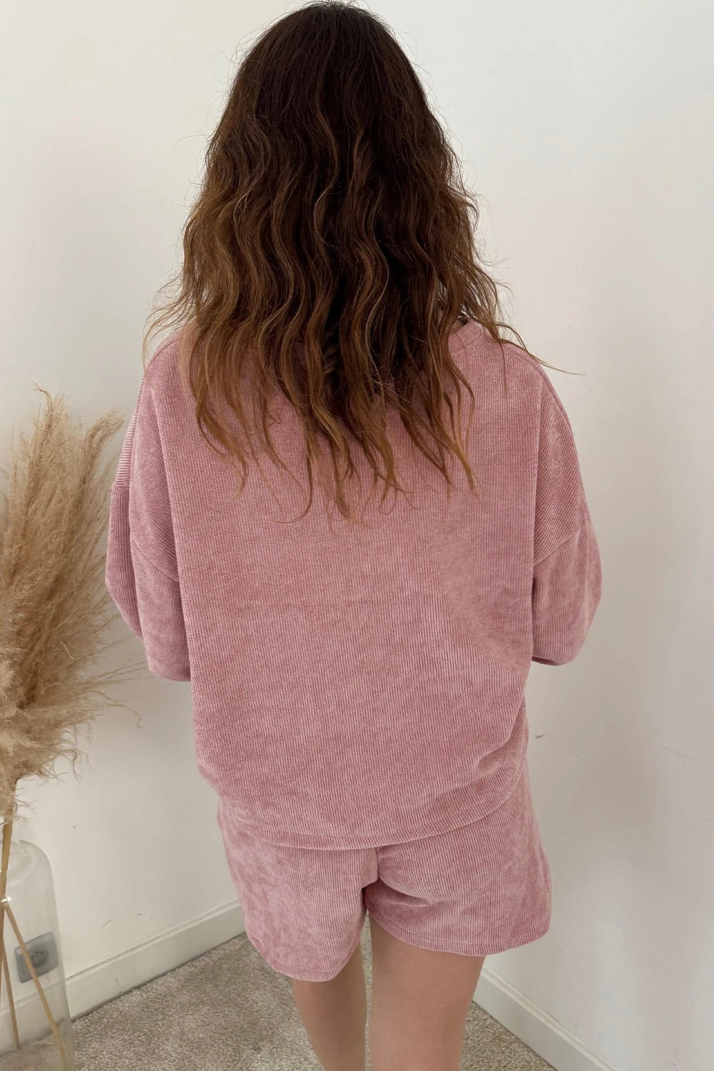 Women's Solid Color Round Neck Homewear Casual Long Sleeve Drawstring Suit
