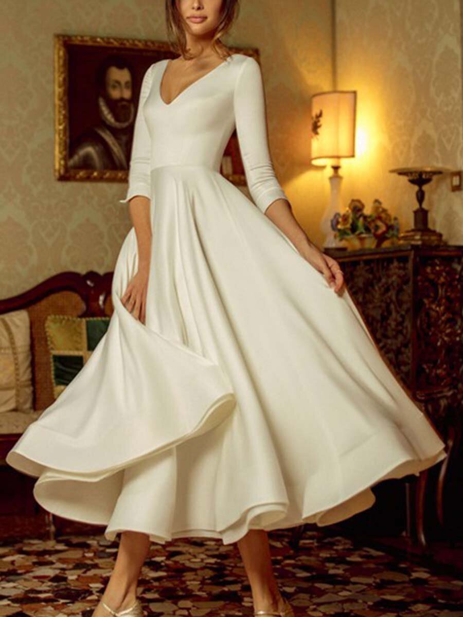 Women's Sexy V-neck Large Swing Fashion Elegant Dress